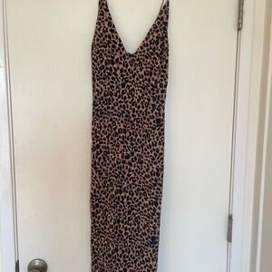 Leopard Print Form Fitting Midi Dress - Body Con sculpting date night - topshop